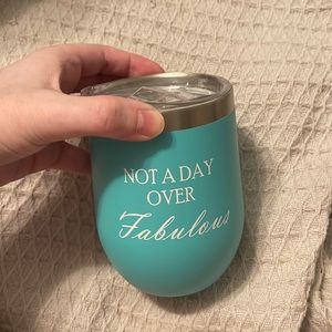 NWOT COLD DRINK TUMBLER TEAL COLOR BEAUTIFUL